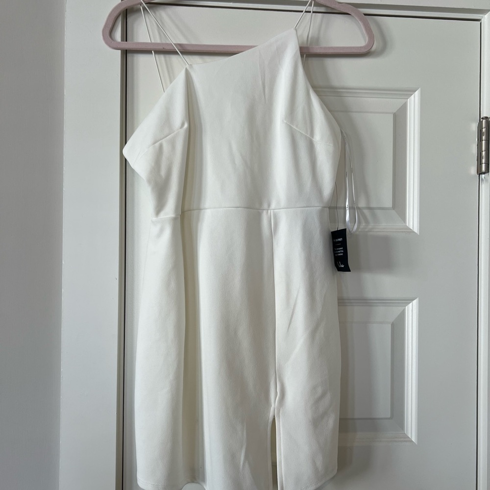 White asymmetrical top dress